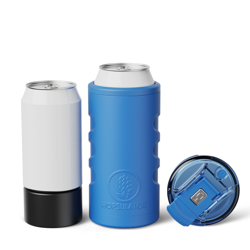 Retro Hopsulator Trio | Matte Azure | 12/16oz Standard Cans - Chilled Pack