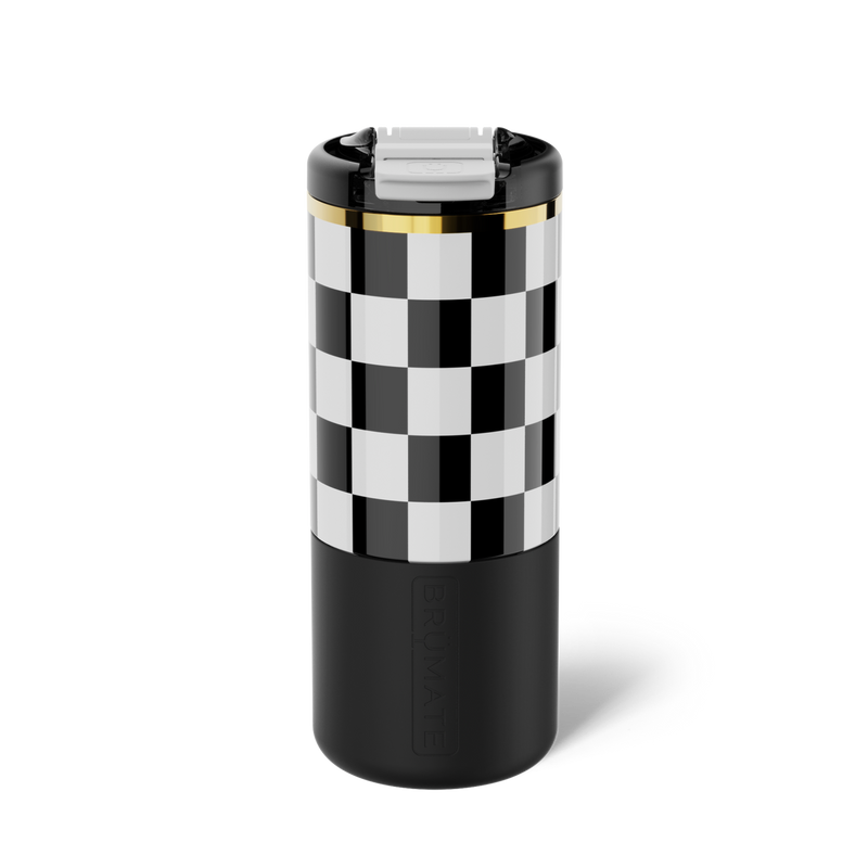 Strova 18oz | Black & White Checker - Original Hydration-Ready