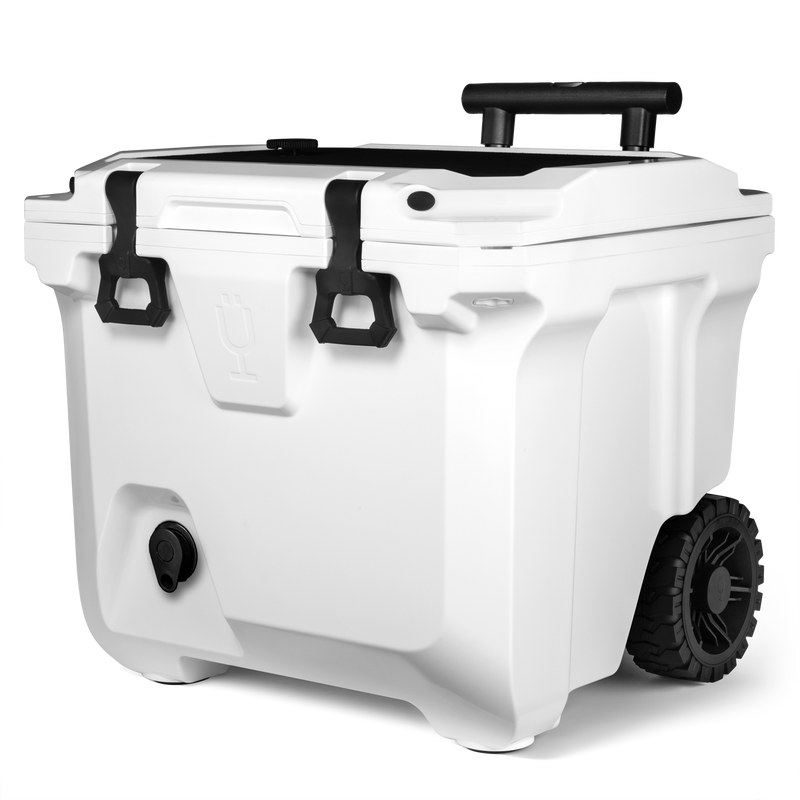 Br Tank 35-Quart Rolling Cooler | Ice White - Camp Roadtrip