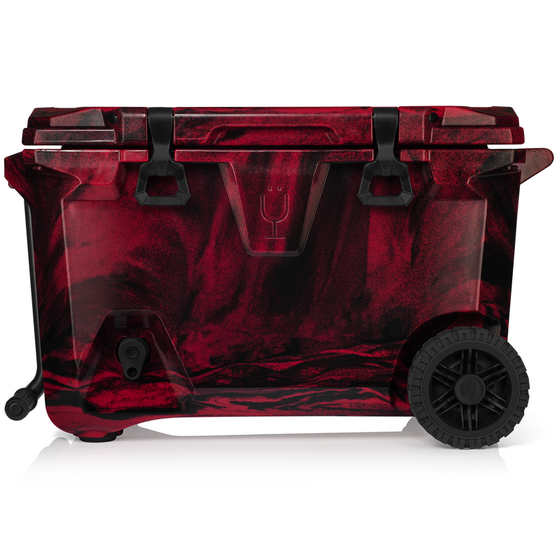 Br Tank 55-Quart Rolling Cooler | Red & Black Swirl - Versatile Party