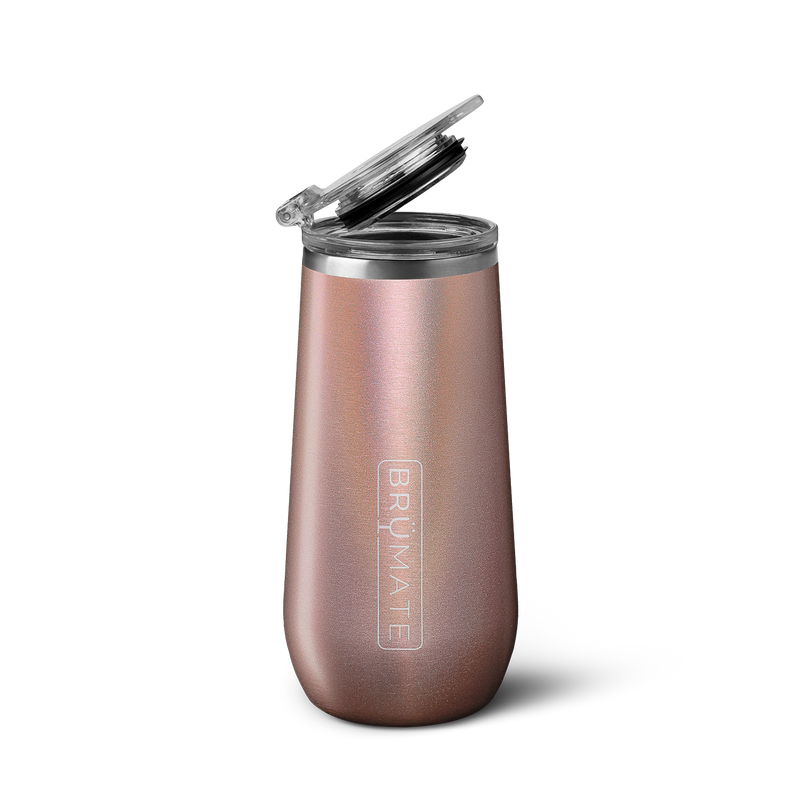 Champagne Flute | Glitter Rose Gold | 12oz - Camp Hydration-Ready